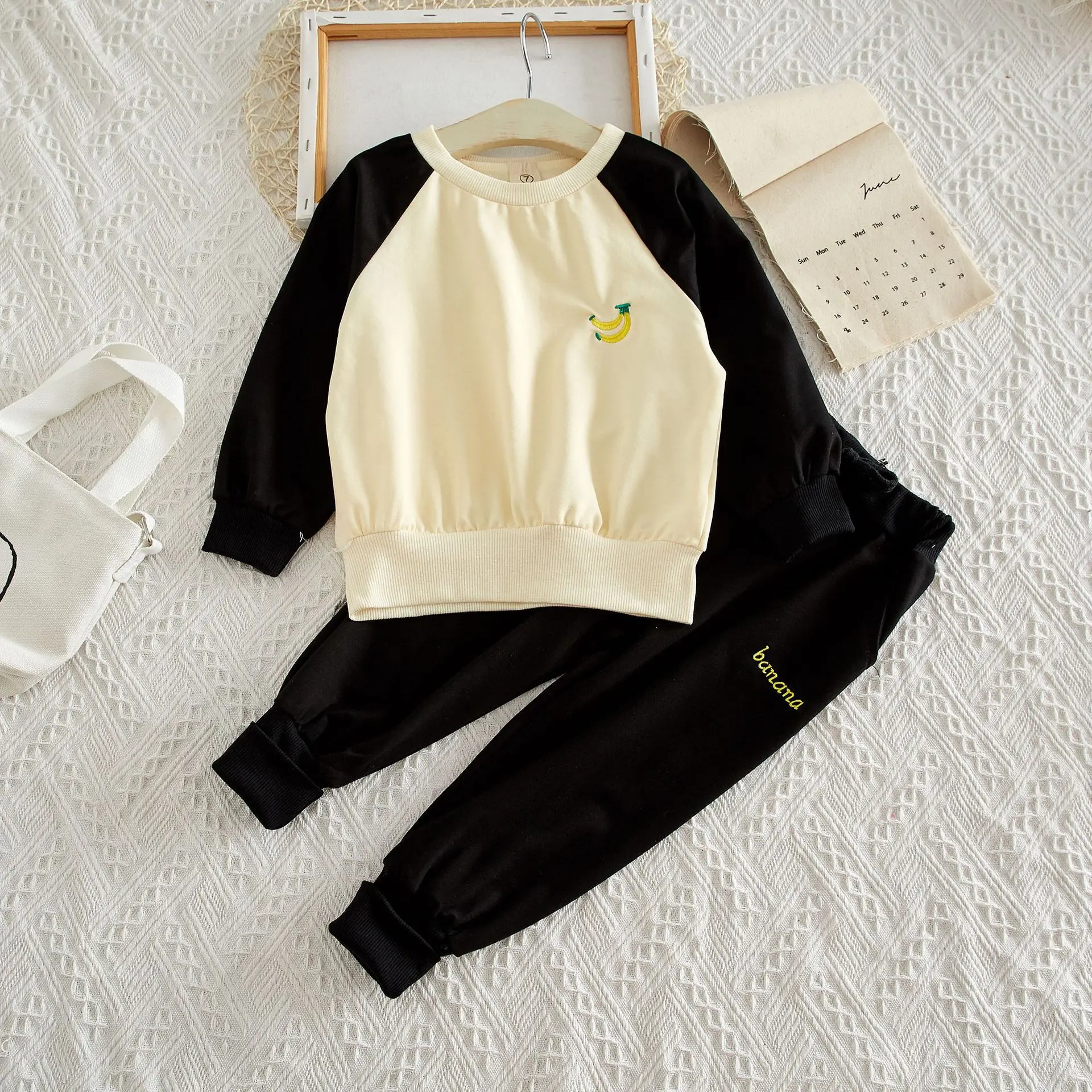 Спортивный костюм для мальчиков и девочек хлопковый комплект из 2 предметов с