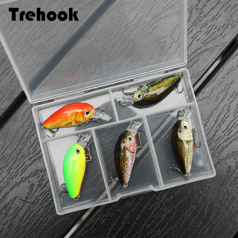 TREHOOK 36 мм 3 6 г 5 шт. мини приманка для рыбалки топвотер искусственная жесткая