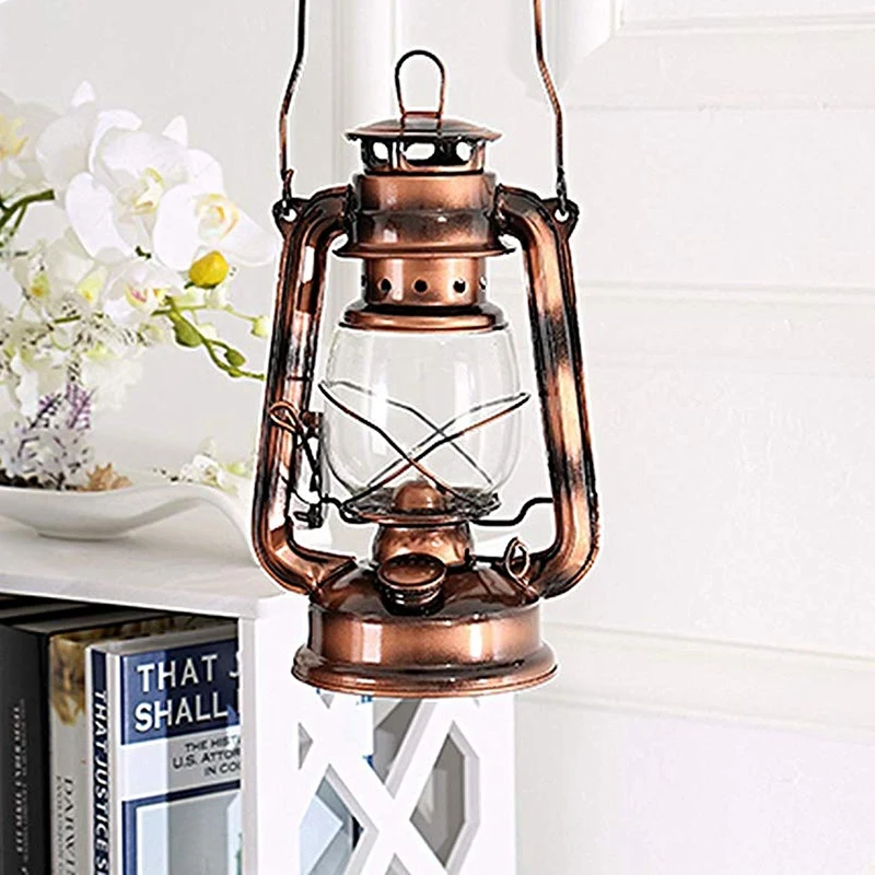 25 см железные античные бронзовые масляные фонарики (крышка) Ностальгический