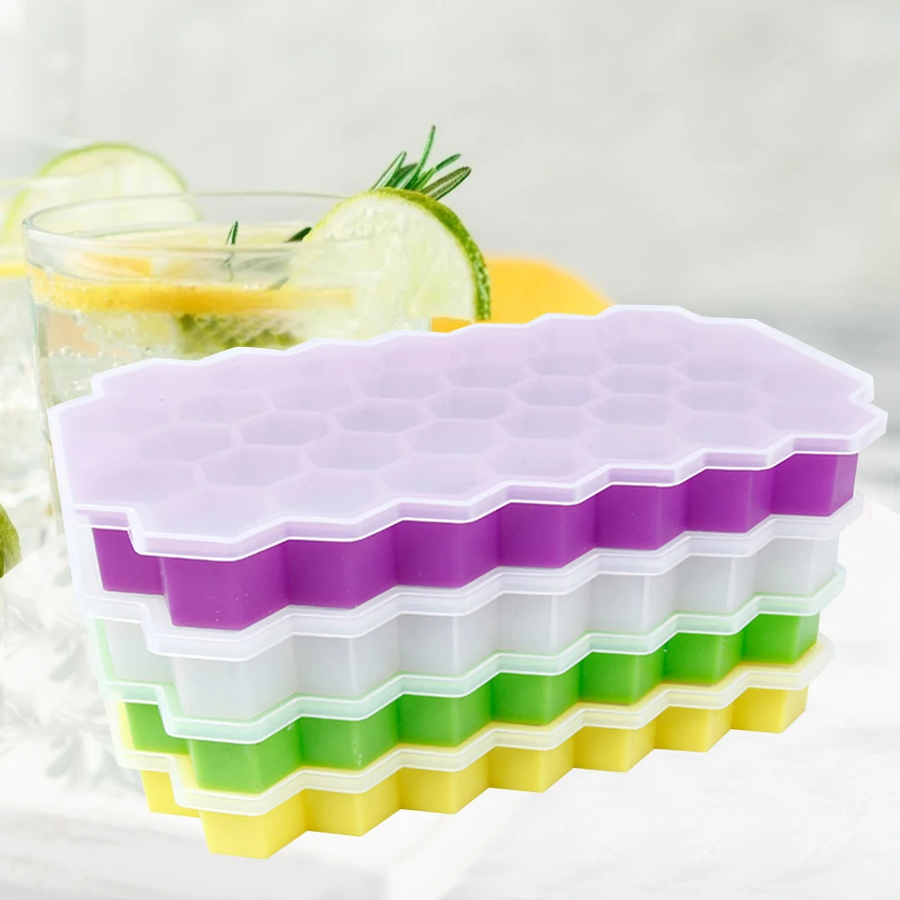 

Maker Popsicle Kichen Accessories 37 Honeycomb Mold with Lid Ice Making Box Pudding Chocolate Whiskey Molds Tool