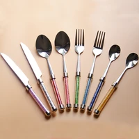 stainless steel dinnerwar set cutlery knives forks spoons western kitchen dinnerware stainless steel home party tableware set