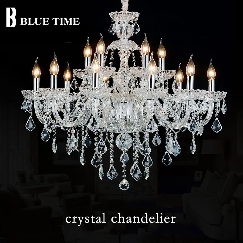 Синяя хрустальная люстра для дома гостиной спальни столовой большая Потолочная
