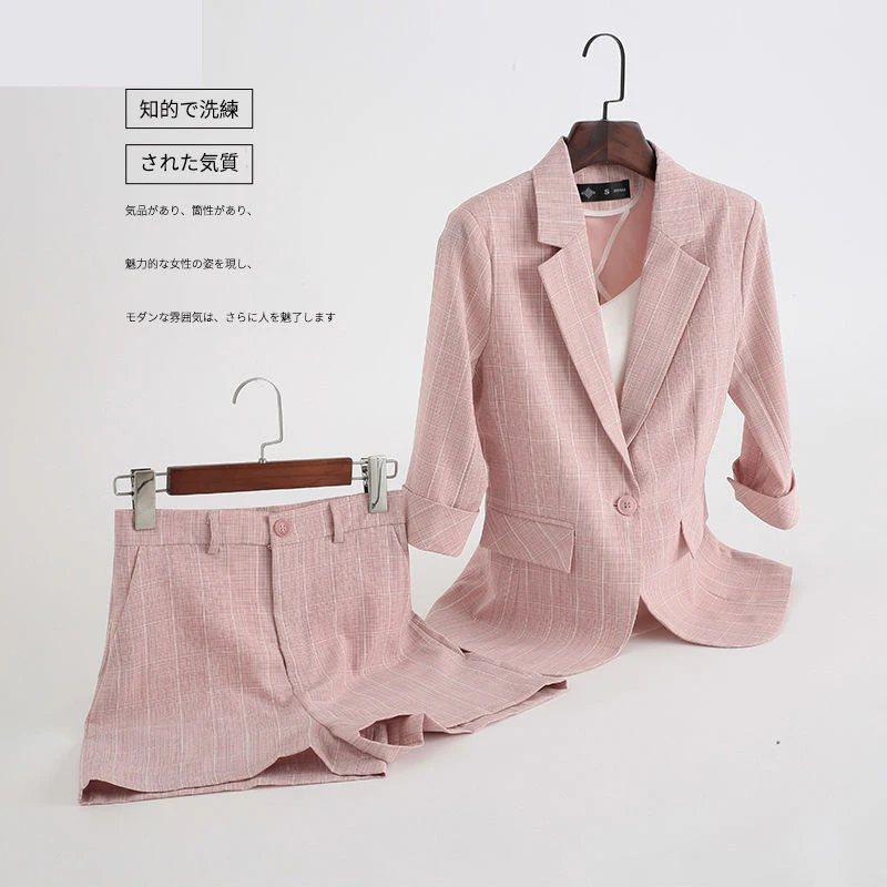 Блейзер больших размеров клетчатая куртка Женская мода Женский блейзер + брюки