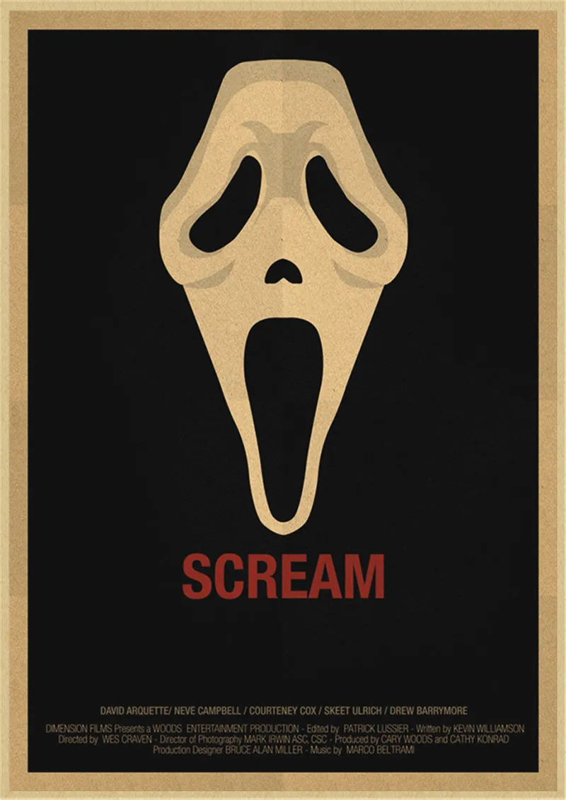 Плакат из крафт-бумаги с изображением крика мертвого ужаса картины украшение для