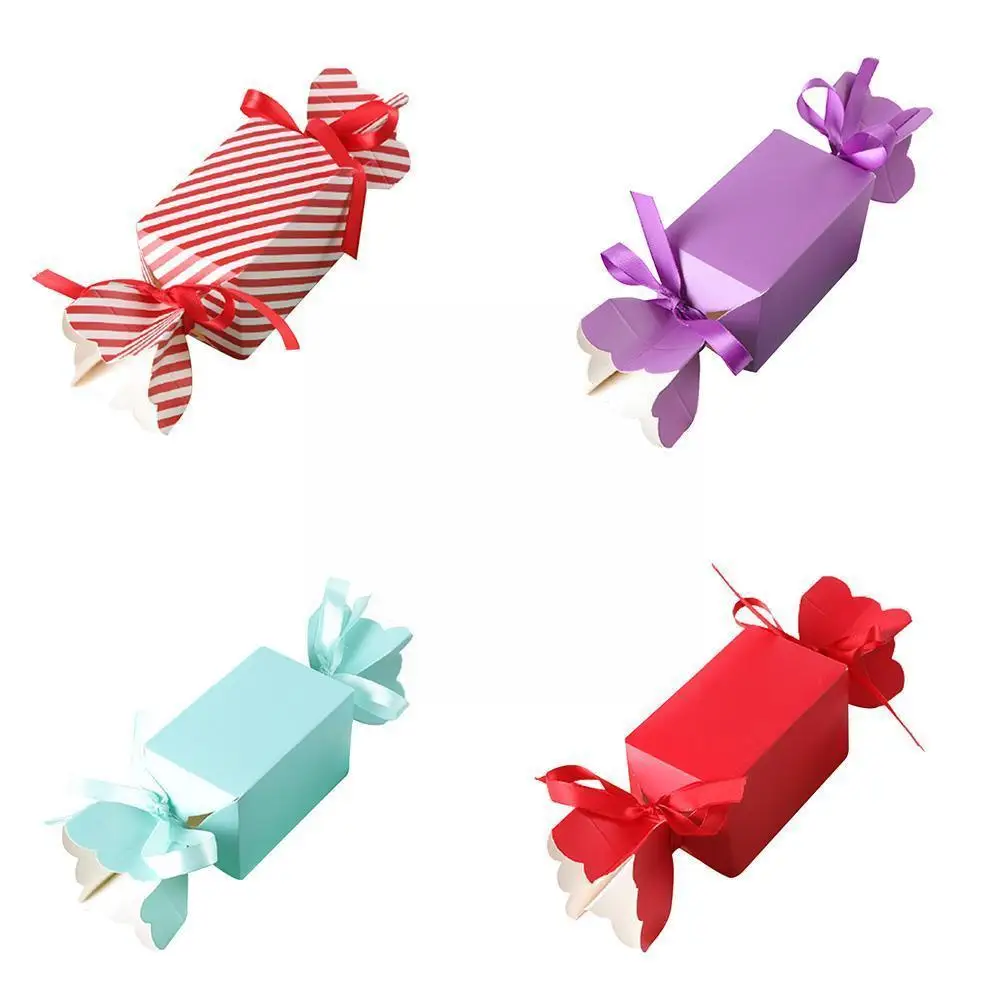 

1pc Candy Box Bag New Craft Paper Wedding Favor Gift Box Birthday Candy Vase Fishtail Boxes Kids Packaging Crackers Fruit T Y3Z5