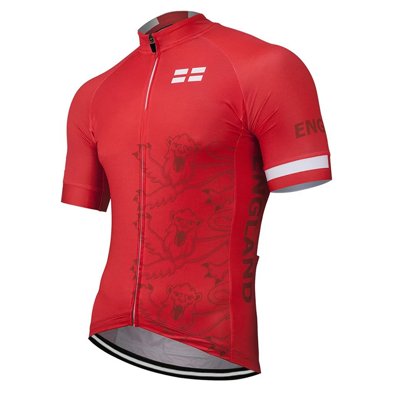 

England 2020 Summer Red Cycling Jersey Customized Bike Road Mountain Race Bicycle Wear Tops Riding Cycling Clothing