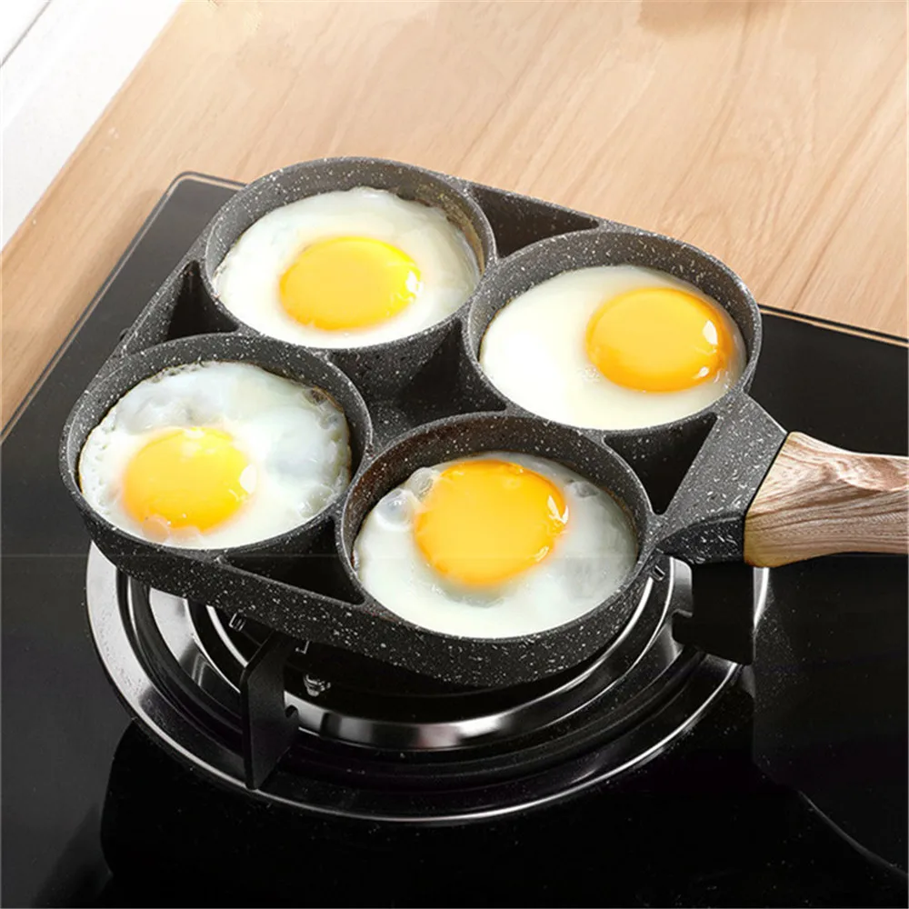 

Four-hole Frying Pot Medical Stone Thickened Omelet Egg Pan Non-stick Potome Steak Ham Pancake Kitchen Cooking Breakfast Maker