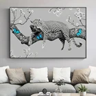 Животные искусство леопард пантера Холст Живопись стены Искусство плакаты принты Современные настенные картины для гостиной дома Настенный декор