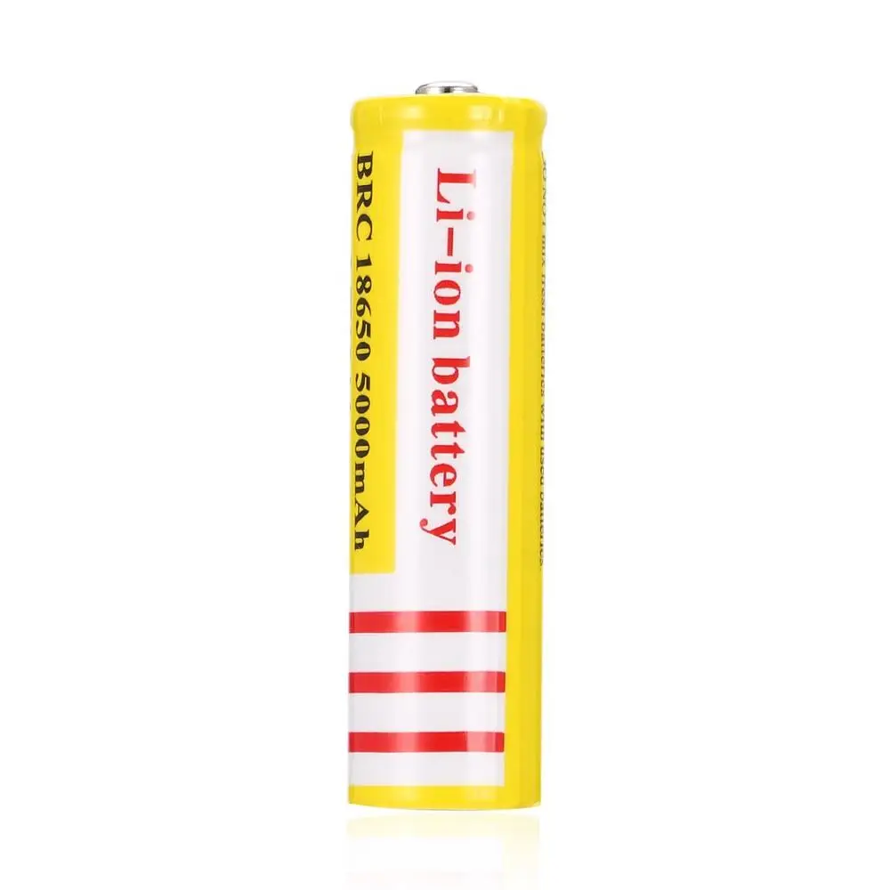 Yellow 1 шт. 18650 литий-ионная Емкость 3,7 в перезаряжаемая батарея для Светодиодный фонарь фонарики фонарь с аккумуляторами 2000 мАч - Цвет: Yellow
