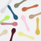 Полностью силиконовая ложка для кормления детей посуда для малышей термостойкая конфетная цветная ложка для детей инструмент для кормления Прямая поставка