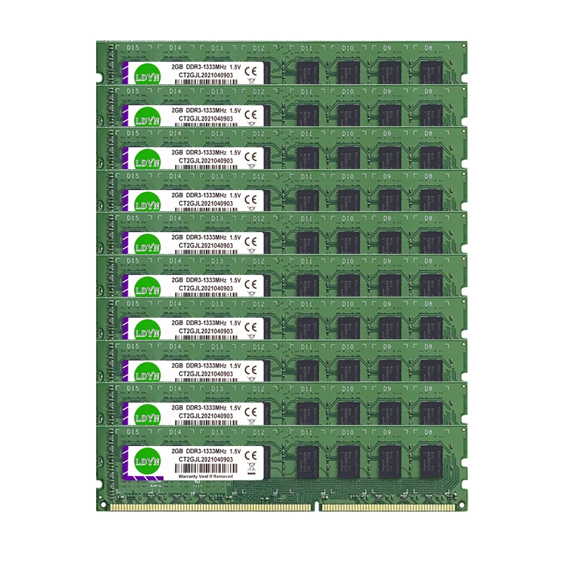

LDYN 100Pcs DDR3 4GB memoria ram 1333Mmhz Memory Desktop Dimm RAM PC3-10600 1.5V NON ECC 4gb ddr3 ram desktop