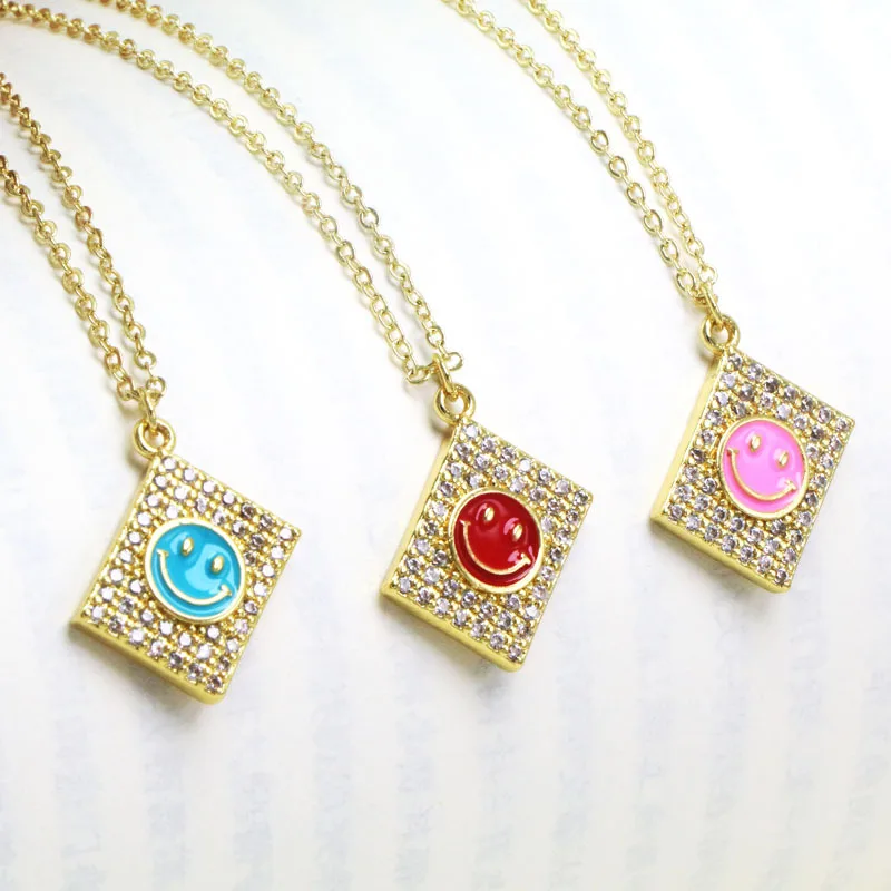 

10 шт., ожерелье с подвеской в виде улыбающегося лица