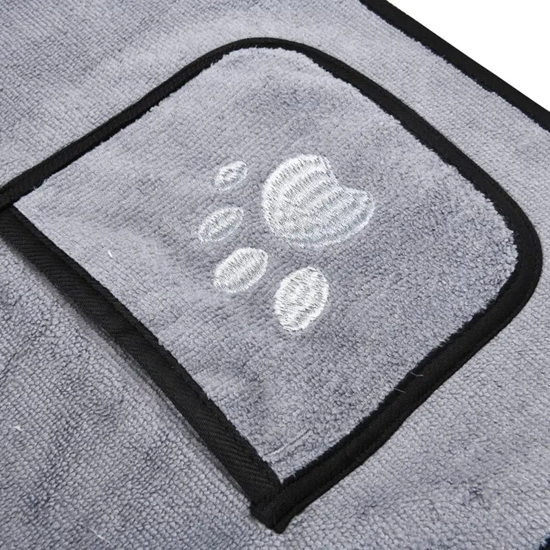 

Adjustable Pet Drying Towel Super Absorbent Capacity Soft Dog Bathrobe Robe Warm Animal Pajamas Hooded Bathrobe Clothes