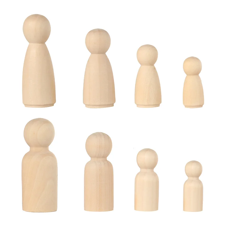 52 шт. деревянные DIY Поделки колышки для кукол клен неокрашенные дети подарки на