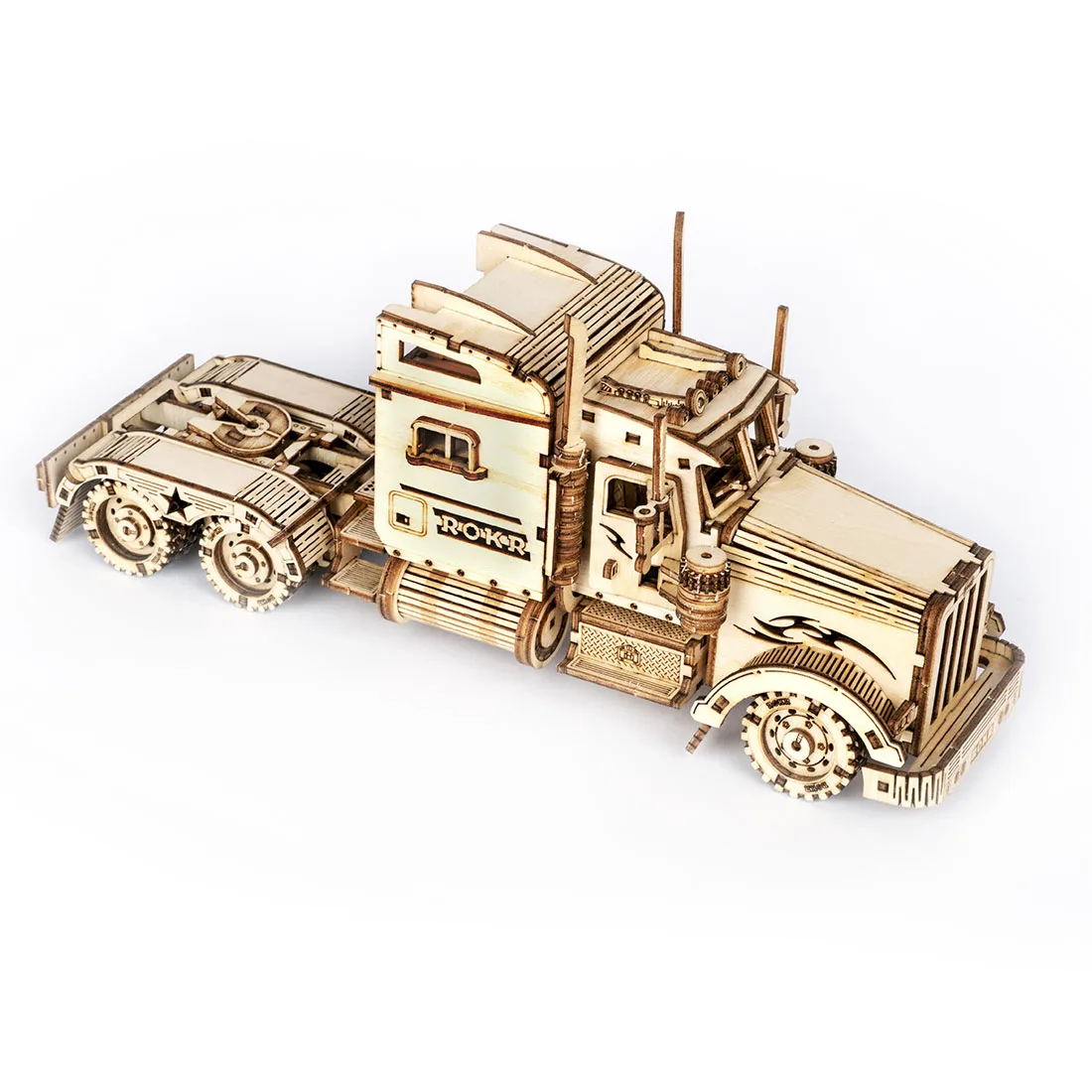 

Toys-ROBOTIME Heavy Truck DIY Assembly Handmade 3D Wooden Puzzle Car Model