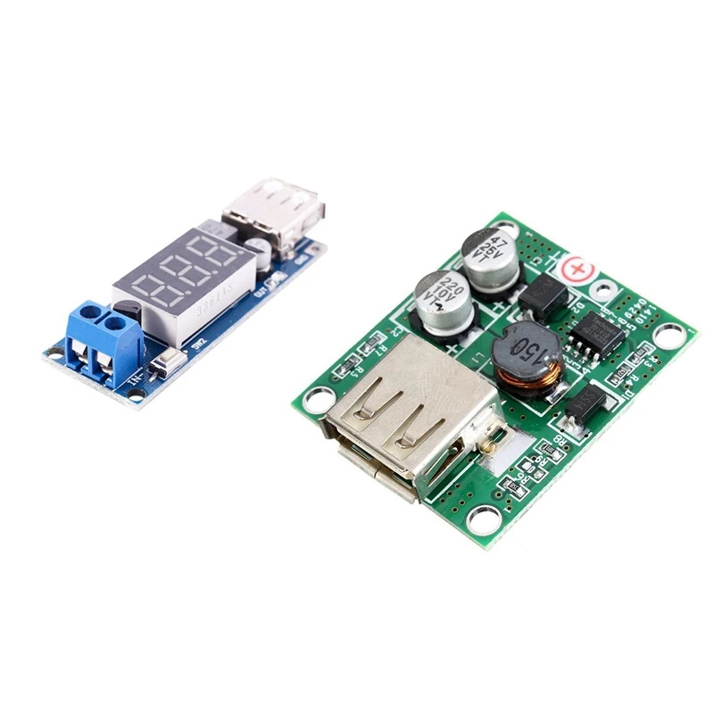 1 шт. DC-DC 4 5-40 В до 5 2A понижающий светодиодный вольтметр USB модуль преобразователя