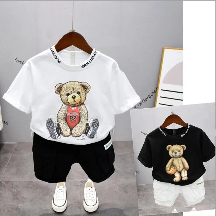 

Summer New Boys Baby Fashion Infant Clothing Set Kids Cotton Cartoon T-Shirt Short Pants 2pcs Toddler Boy Sports Tracksuits 2-7Y