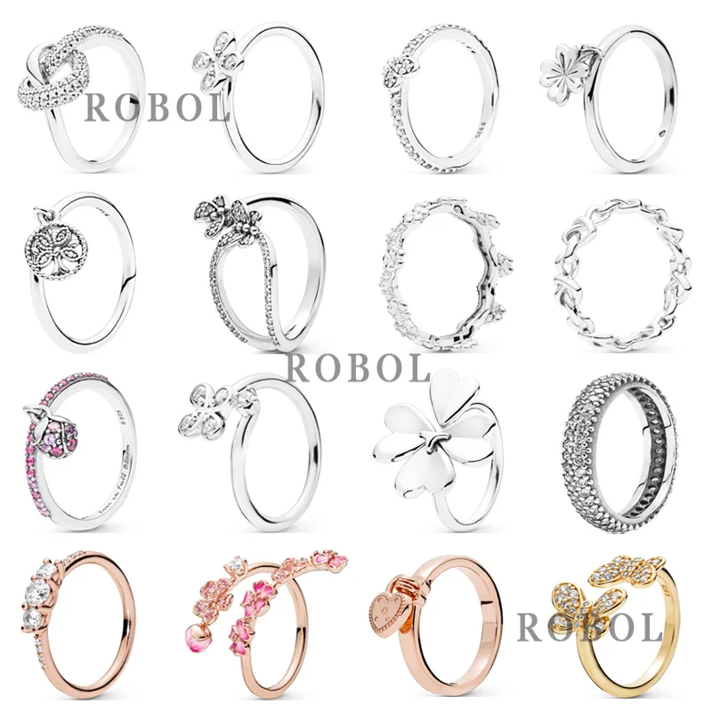 

JZ0014 Original High Quality Boutique 925 Sterling Silver Ring 2020 Autumn New Romantic Cherry Blossom Series Free Shipping