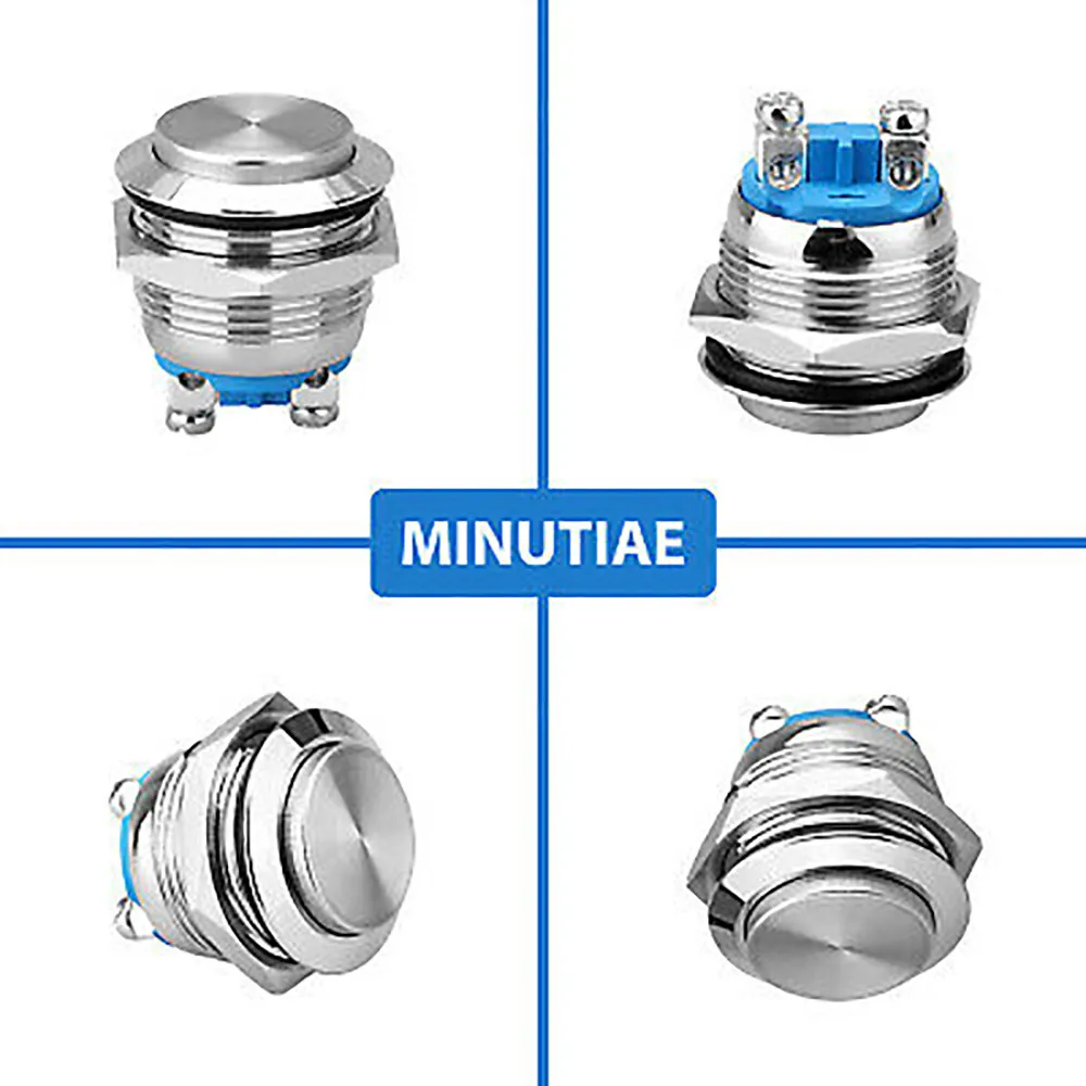 

19mm Momentary Button Switch AC 250V Boat Horn Instant Stainless Steel