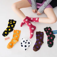 colorful combed cotton women socks dots jacquard korean japanese harajuku socks preppy style sweet cute girls socks wholesale