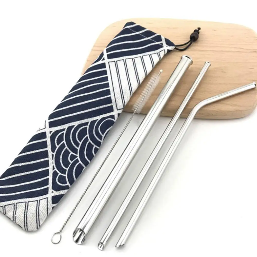 Металлические многоразовые 316 соломинки из нержавеющей стали прямые изогнутые