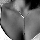 Женское Ожерелье из стерлингового серебра 2017 пробы, 925 пробы, длинная Серебристая цепочка