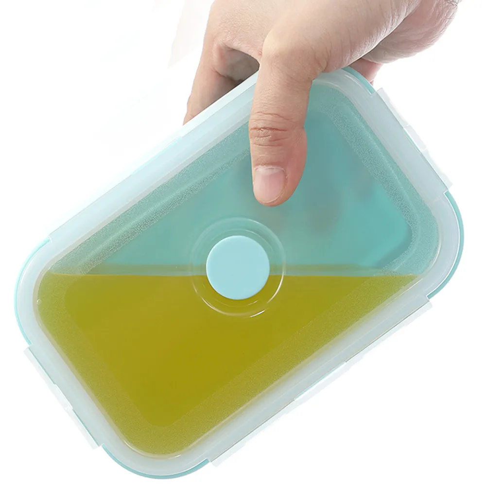 4 шт. силиконовые складные контейнеры для обедов|Коробки обеда| |