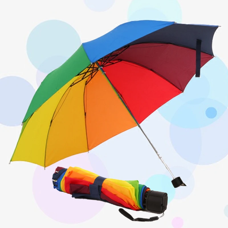 Зонт от солнца Rainbow водонепроницаемый и ветрозащитный компактный плотный с