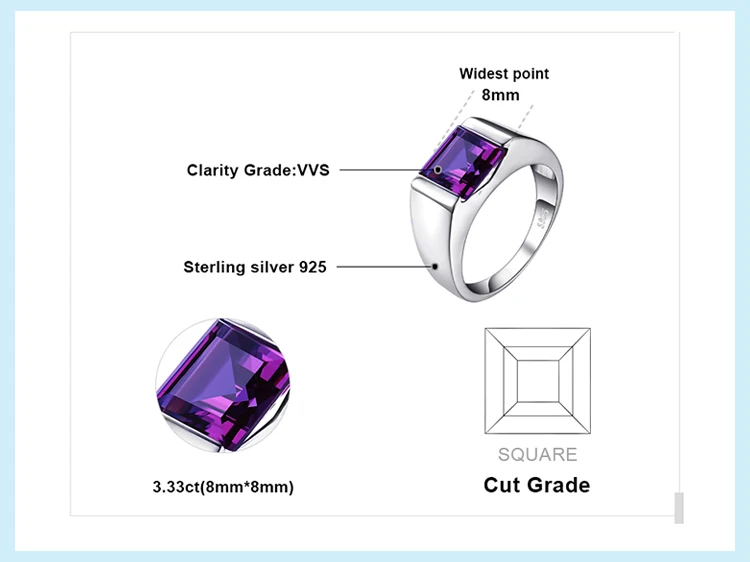 Jewelrypalace Для мужчин площади 3.3ct создан Александрит сапфир 925 пробы Щепка кольцо Высокое качество Вечерние новые изысканные ювелирные изделия
