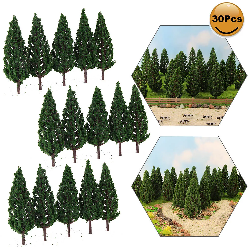 

30pcs Model Pine Trees Green 1:87 For HO OO Scale Railway Layout 8cm S8532