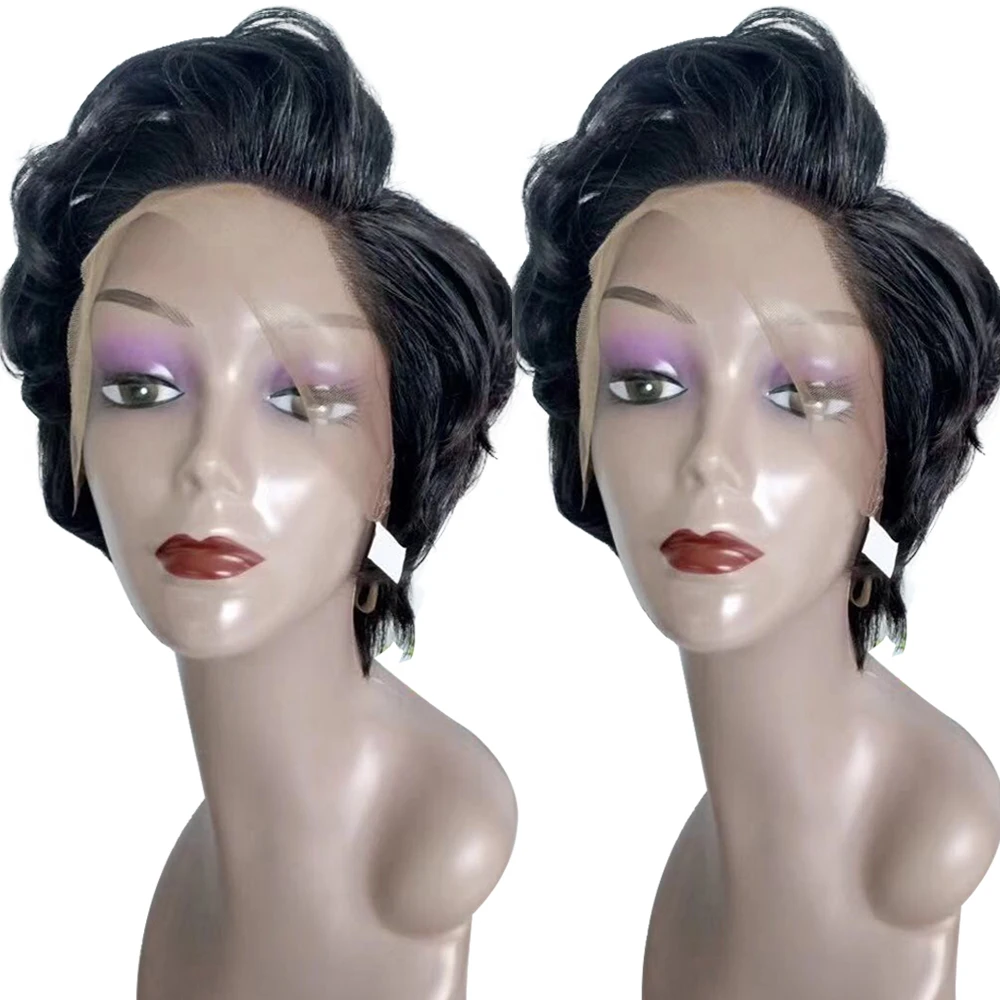 Brazilian Short Bob Pixie Cut Wig Lace Front Human Hair Wigs For Black Women Pre Plucked Hairline Remy Free Shipping