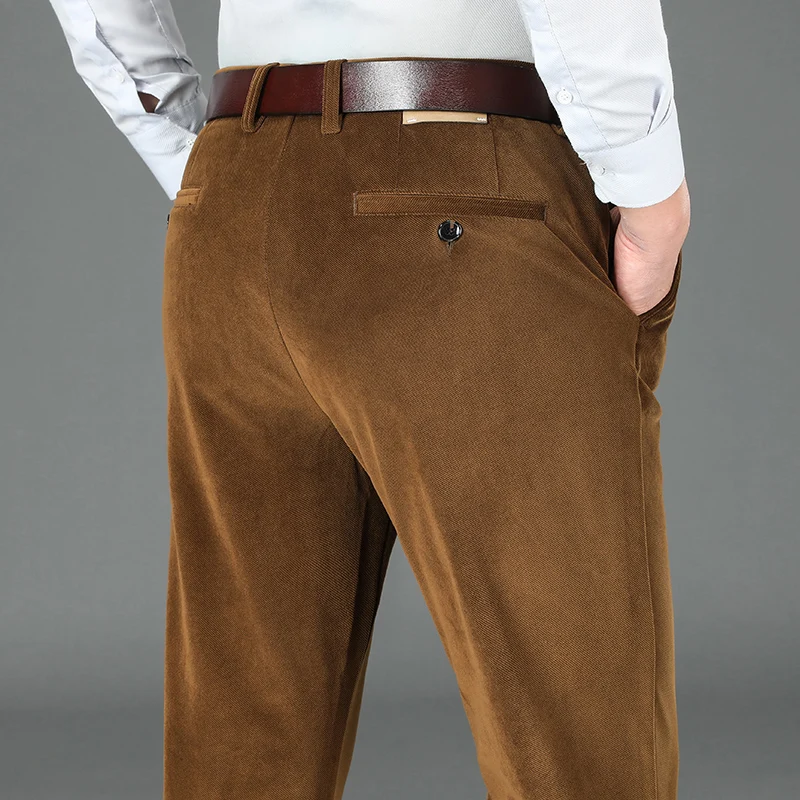 Зимние вельветовые плотные повседневные брюки деловая мода высокое качество