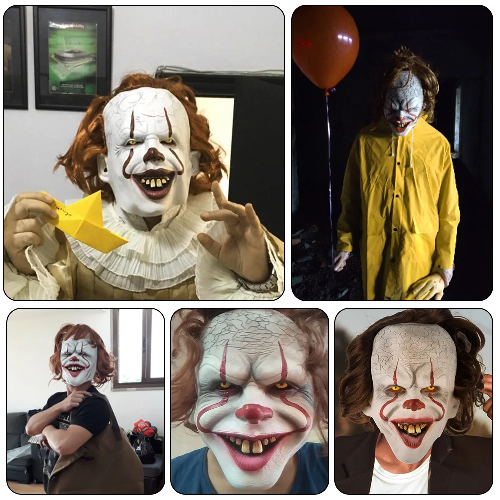 Маски на Хэллоуин Стивен Кинг это маска Pennywise ужас клоун Джокер маска Хэллоуин косплей костюм реквизит вечерние принадлежности