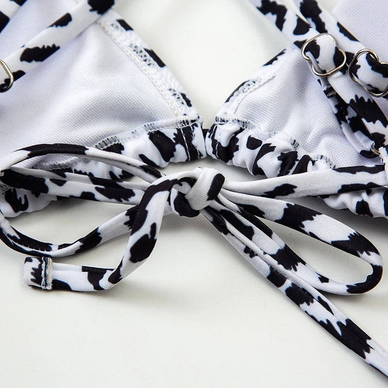 

Leopard Print Bikini Set Women Push Up Padded Deep V Neck Sexy Swimwear for Woman Beach Holiday Triangle Cup Bathing Suit Summer