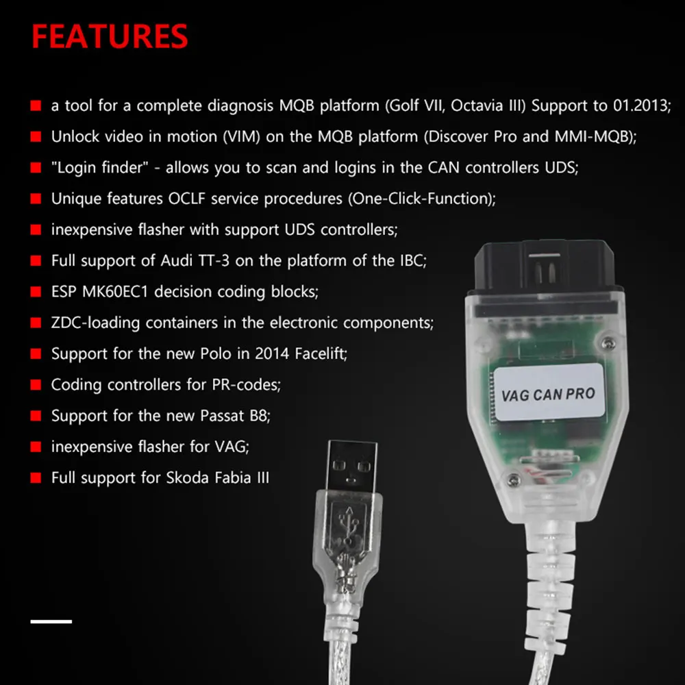Vehemo VAG/PRO CAN OBD2 сканер автомобильный диагностический инструмент Vag COM Диагностика