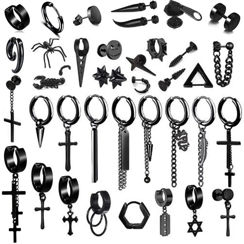 Новая популярная Коллекция 1 пара из нержавеющей стали стержня уха крест кулон