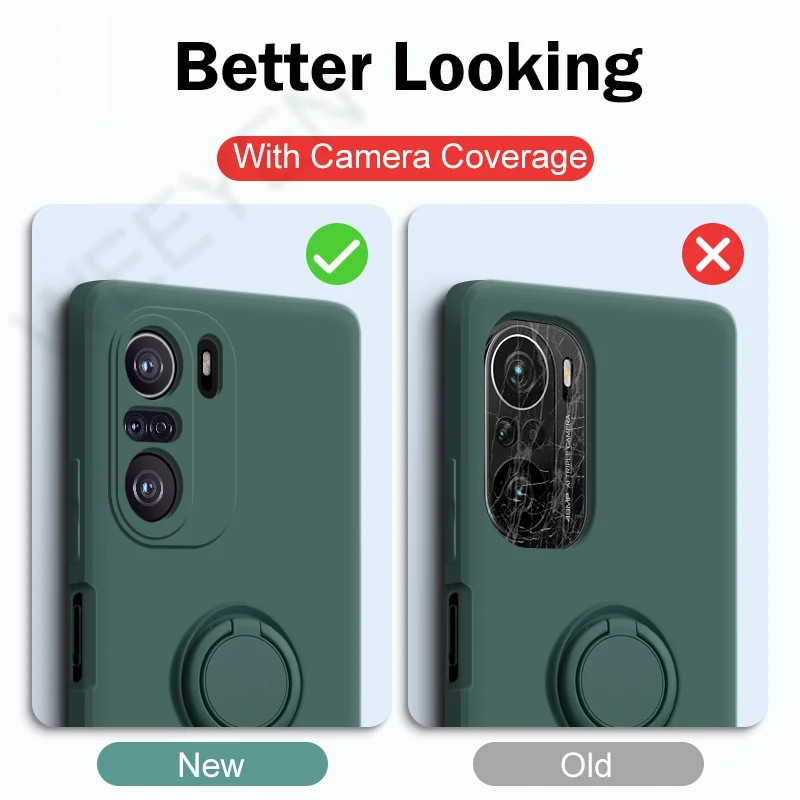 Чехол с магнитным кольцом из жидкого силикона для Redmi note 10 9 Pro note10 S Poco X3 M3 F3 задняя