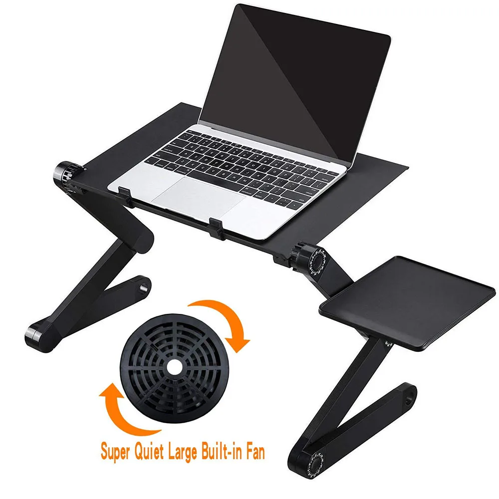 Laptop Table Stand With Adjustable Folding Ergonomic Design Notebook Desk For Ultrabook Netbook Or Tablet Mouse Pad |