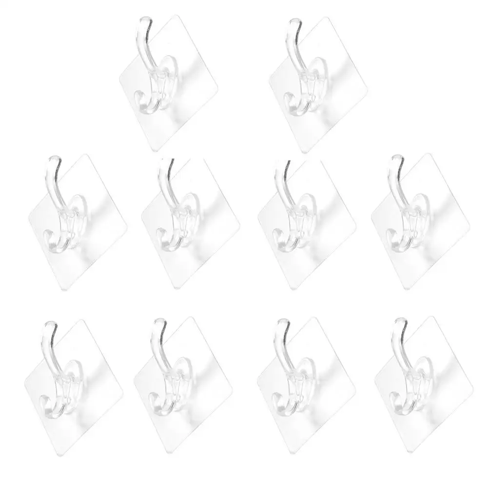 

10 шт. прозрачных настенных крючков для подвешивания на стену, вешалка для шляпы, одежды, держатель для полотенец, дверной крючок, стойка для хранения в ванной комнате