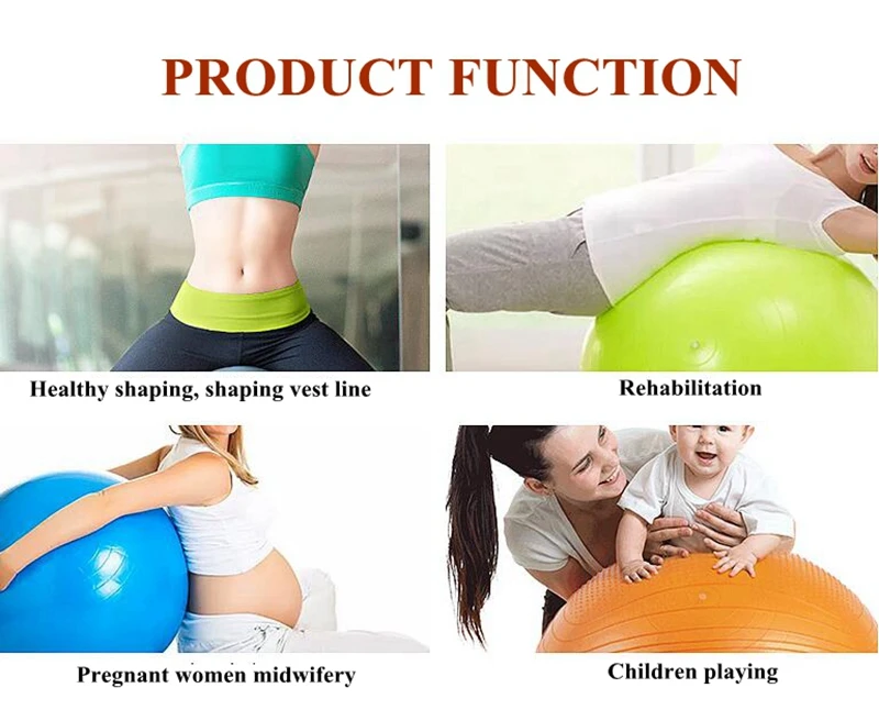 

PVC Fitness Balls Yoga Ball Thickened Explosion-proof Exercise Home Gym Pilates Equipment Balance Ball 45cm/55cm/65cm/75cm
