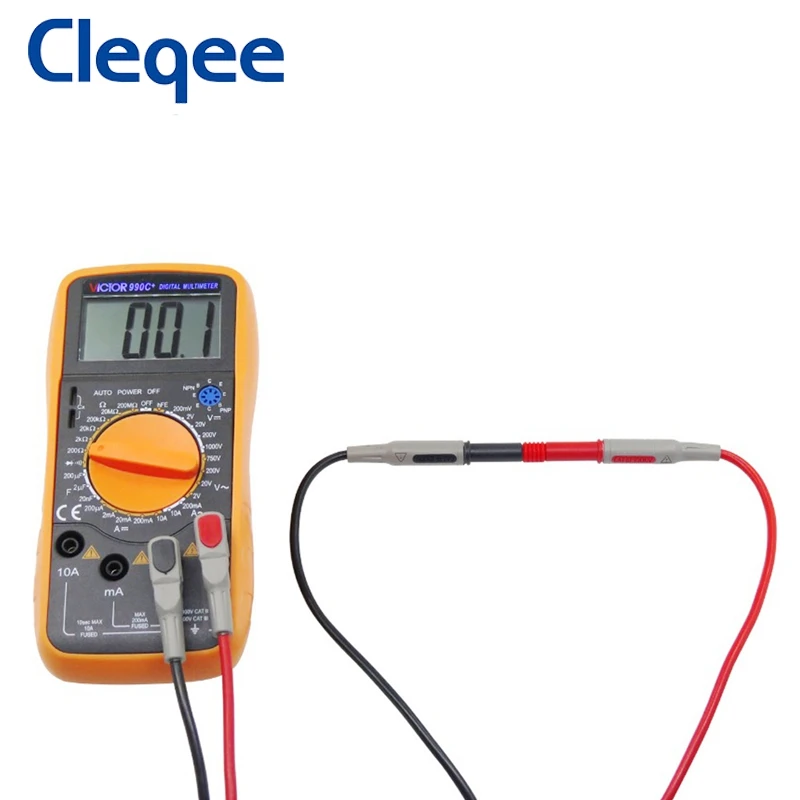 Cleqee P1032 двойные 4 мм безопасные штекеры типа банан испытательные выводы прямые