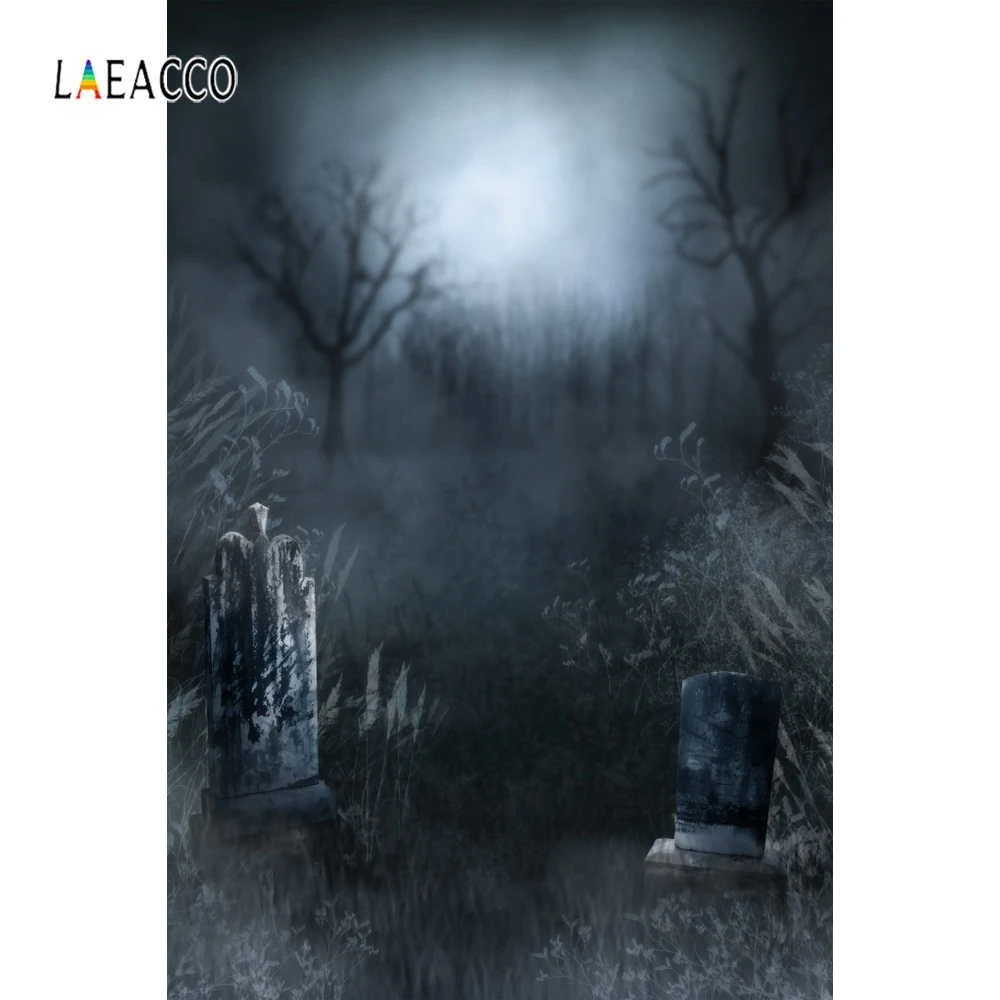 Laeacco Хэллоуин фотосессия ЛЕС ДЕРЕВЬЯ надгробие фотографические фоны Индивидуальные фотографии фоны для фотостудии