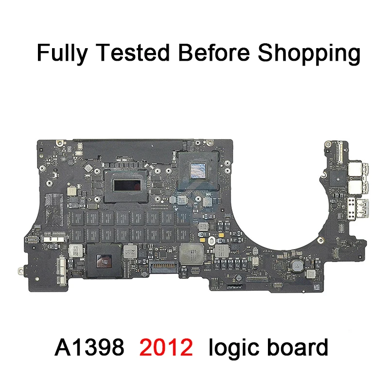 

Tested Original A1398 Motherboard for MacBook Retina 15" Early 2012 i7 2.4 GHz 2.7GHz 8GB 16GB RAM Logic Board 820-3332-A