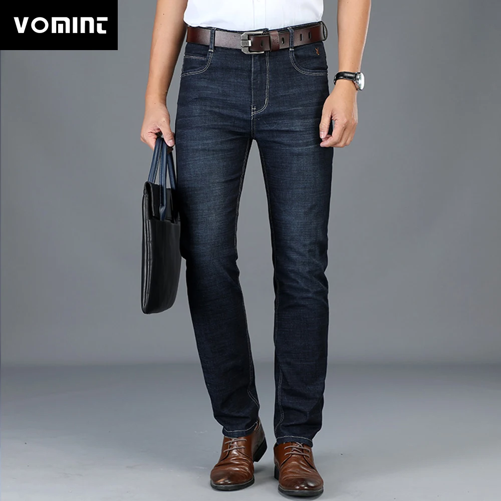 VOMINT высококачественные мужские джинсы плотные Стрейчевые прямые из денима