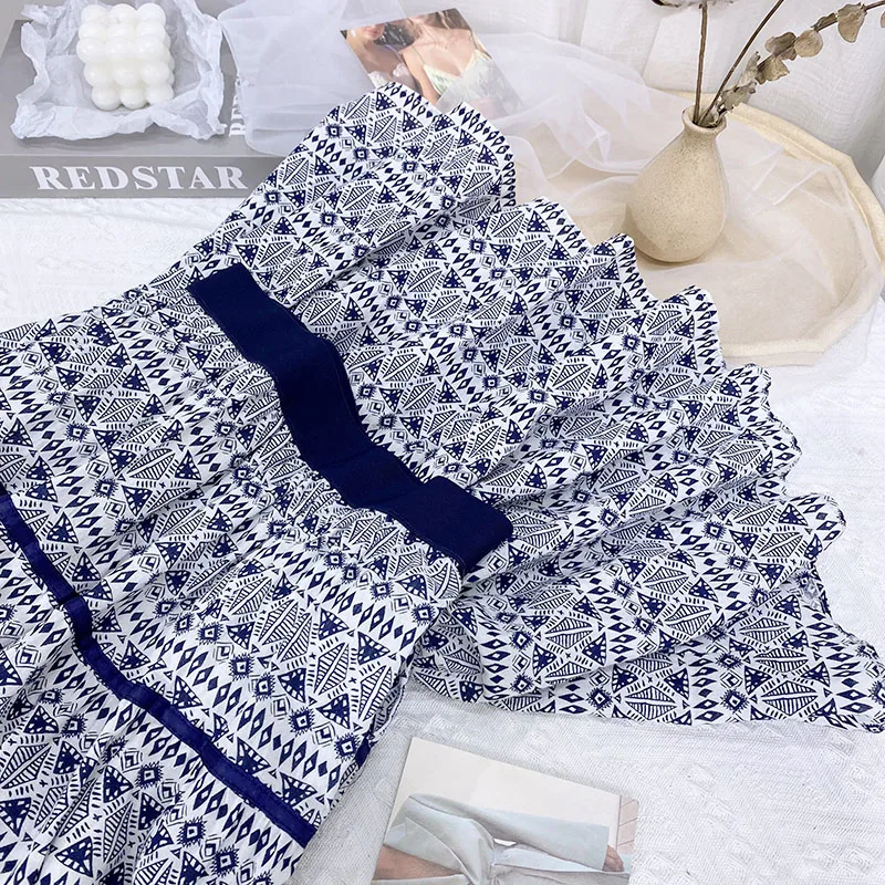 

GTGYFF Vintage Skirts For Womens Elastic High Waist Midi A Line Umbrella Skirt Faldas Mujer Moda Largas Red Blue Black Saias