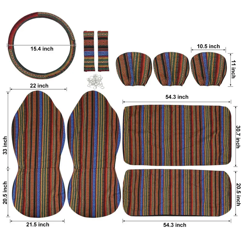 x autohaux car seat covers set baja saddle blanket weave universal fit most cars covers with steering wheel cover protector free global shipping