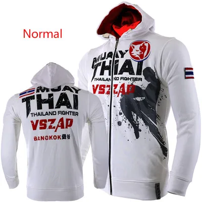 VSZAP MMA толстовки с длинными рукавами Муай Тай боксер утепленная дышащая Толстовка для мужчин - Color: White Normal