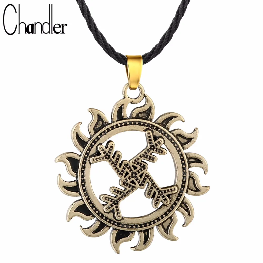 Ожерелье с подвеской Chandler из сериала Свастика для женщин и мужчин амулет на удачу