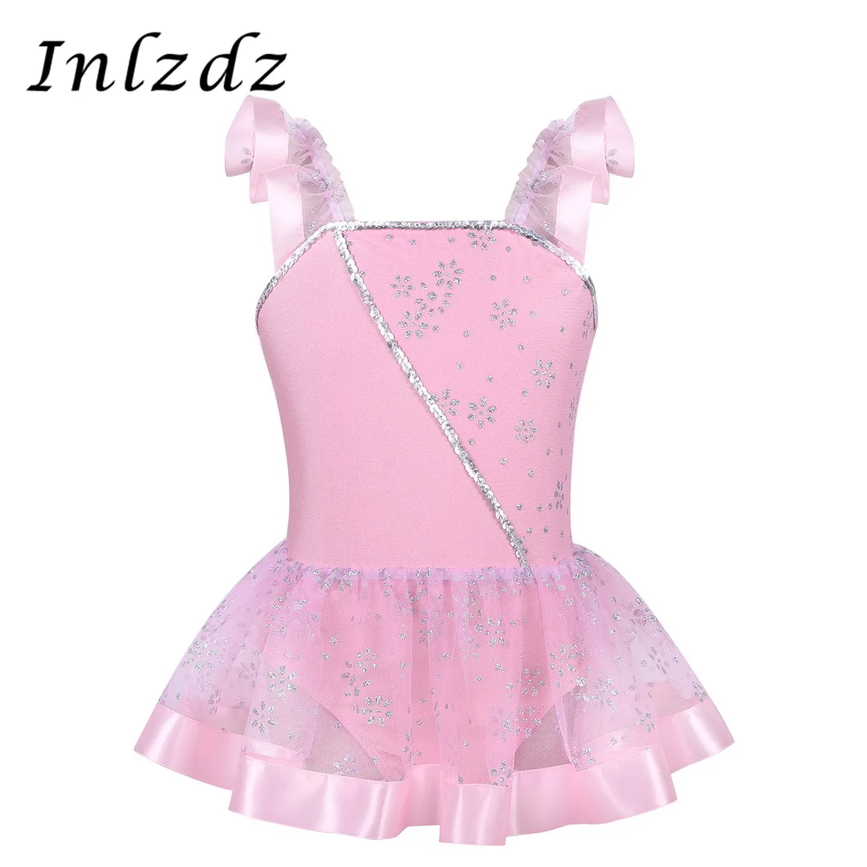 Детский балетный купальник для девочек Костюм Балерины фатиновая танцевальная