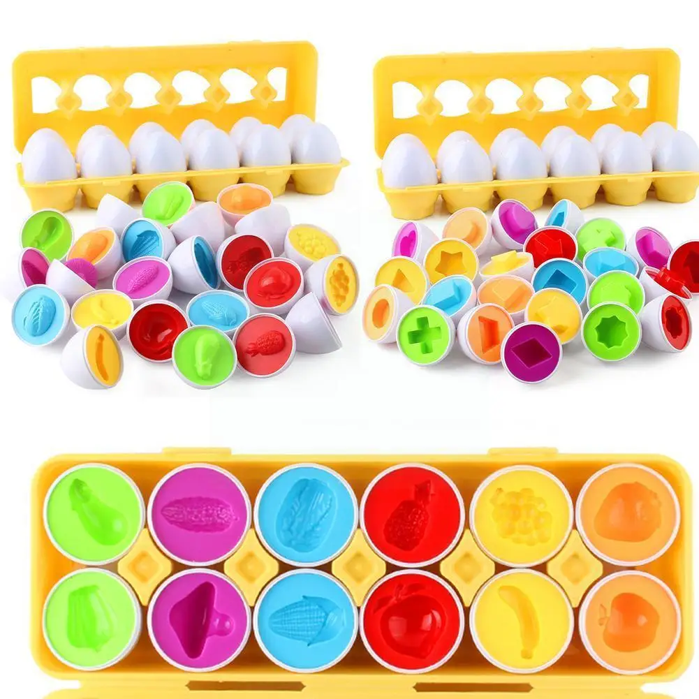 

12pcs/set Simulation Egg Toy Smart Egg Matching Twisted Interesting Educational Egg Gifts For Kids F2V0